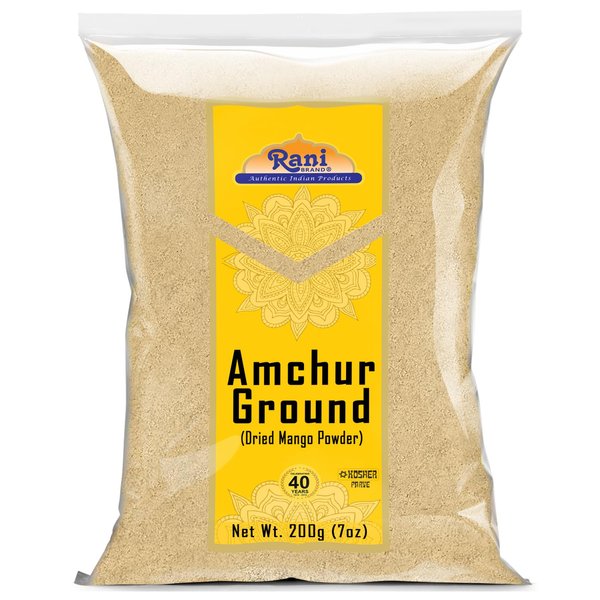 Rani Amchur (Mango) Ground Powder Spice 7oz (200g) ~ All Natural, Indian Origin | No Color | Gluten Friendly | Vegan | NON-GMO | No Salt or fillers