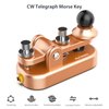 Mini Morse Radio Key CW HAM Send Telegram Double Paddle Morse Code Key with Aluminum Alloy Body Base Gold(S)