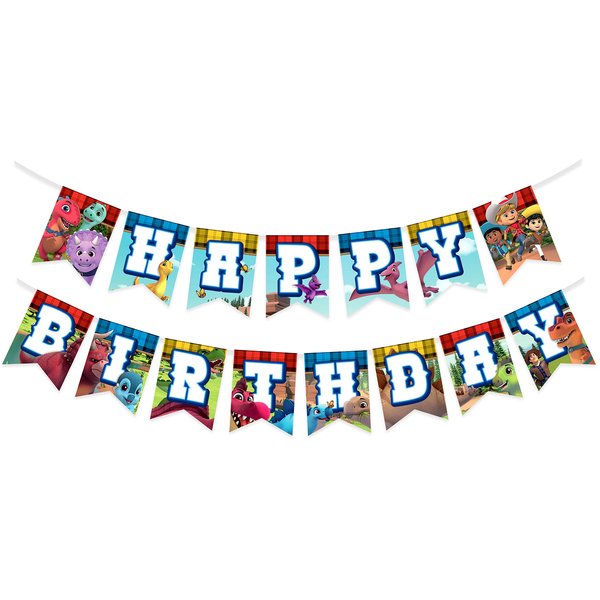 Treasures Gifted Dino Ranch Birthday Party Supplies - Dino Ranch Birthday Banner - Dino Ranch Happy Birthday Banner - Dino Ranch Party Decorations for Walls - Dino Ranch Banner