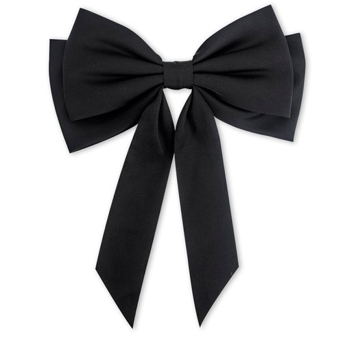 cvisay Big Hair Bow with 7.6 Inch Wide Design and 7.49 Inch Ribbon for Women，made with Soft and Silky Material，Ideal for Daily Wear, Holidays, Birthdays, and Travel -Black