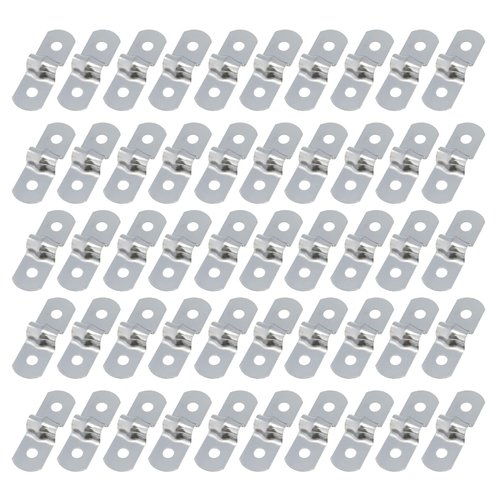 Sydien 50Pcs M5 2Hole Strap U Bracket Tube Strap Stainless Steel Rigid Pipe Strap Clamp