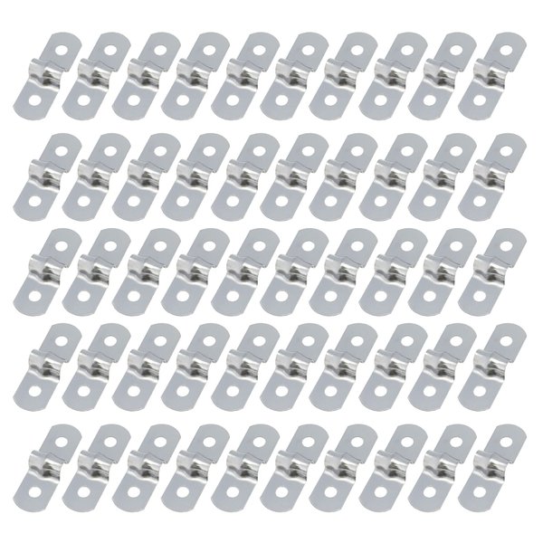 Sydien 50Pcs M5 2Hole Strap U Bracket Tube Strap Stainless Steel Rigid Pipe Strap Clamp
