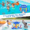H-Style Inflatable Pool Basketball Hoop & Ring Toss Game, 2-in-1 Pool Floats Toys Games Set,Fun Summer Water Games Pool Toys for Toddler Kids,Teens,Adults and Family