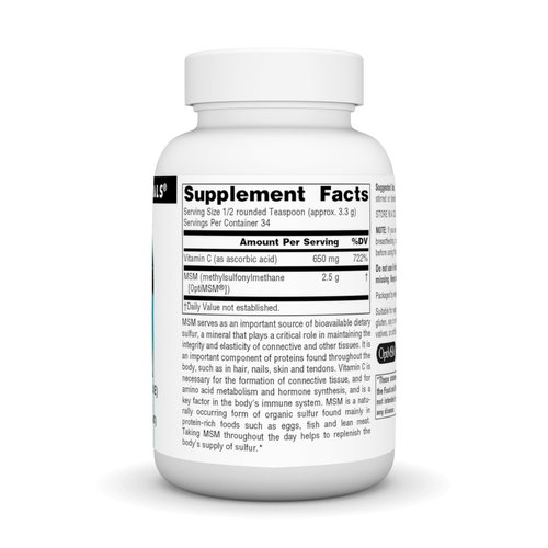 Source Naturals MSM (Methylsulfonylmethane) with Vitamin C - Powder, 4 Ounce