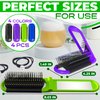 Foldable Hair Brush with Compact Mirror - Travel Brush for Thick Curly Hair, Hair Styling Tool for Women and Men
