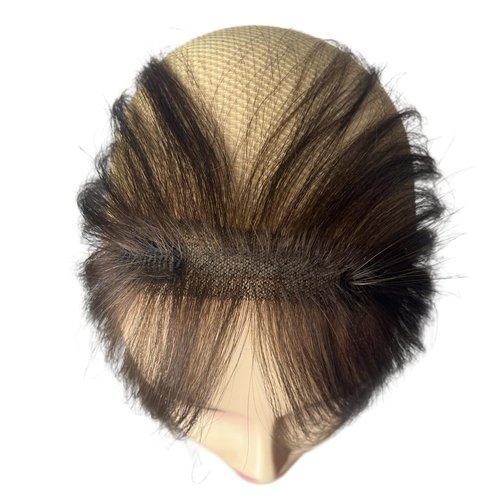 Clip In Baby Hair Air Bang Natural Human Hair Side Bangs Invisible Edge Replacement Fringe Forehead Hairline For Women Glueless Hair Extensions (Dark Brown)