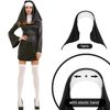 Saturey Halloween Nun Costume Accessories Set, with Nun Temporary Rhinestone Temporary Face Tattoo for Halloween Festival Rave Party Outfit for Halloween Cosplay Party, black, M