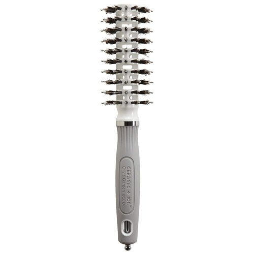 Olivia Garden Ceramic + Ion Turbo Vent Combo Hair Brush (ionic & 100% boar bristles) (Petite 2")
