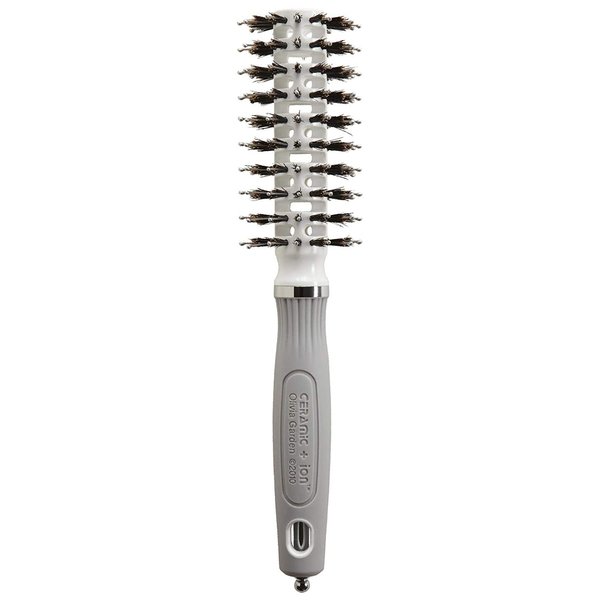 Olivia Garden Ceramic + Ion Turbo Vent Combo Hair Brush (ionic & 100% boar bristles) (Petite 2")