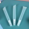 50 PCS Empty long slim 15ml squeeze lip gloss tube lip oil soft tubes with Syringes (Clear lid)