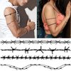 COKTAK 9 Sheets Halloween Barb Wire Tattoos Temporary, Fake Arm Tattoos Barbwire Sticker For Women Men Adults, Prison Barbed Wire Temporary Tattoos Costume Halloween Makeup Kit Party Rave Accessories