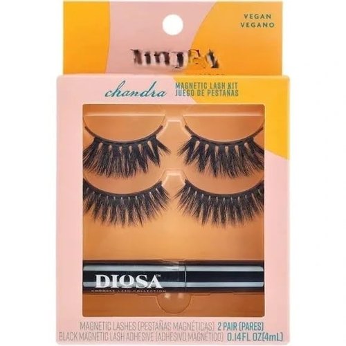 Magnetic Eyelash Kit, 2 Pairs with Adhesive, Vegan, Black