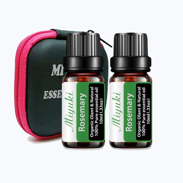 Rosemary Essential Oil Organic Plant & Natural Pure Rosemary Oil for Diffuser, Humidifier, Massage, Bath, Skin & Hair Care-2 Pack x10ml