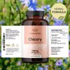 HERBAMAMA Chicory Inulin Capsules - 1200 mg Chicory Root for Digestive Health - Inulin Prebiotic Fiber Gut Cleanse Supplement - Vegan, Non-GMO - 250 Caps
