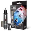 SCHON Stainless Steel Rechargeable 3-in-1 Eyebrow, Ear, Facial, & Nose Hair Trimmer/Clipper for Men&Women | Hair Clippers, Flawless Hair Remover, Male Beard Trimmers, Grooming Kit, Groomer (Silver)