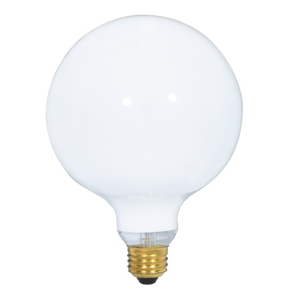 Satco S3004 120-Volt 150-Watt G40 Medium Base Light Bulb, Gloss White - 2 Pack