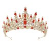 SH Wedding Tiara for Women, Rhinestone Tiaras and Crowns Bridal Tiara Headband Princess Birthday Prom Hair Accessories, Red