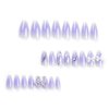 Purple Press on Nails Almond Fake Nails Medium False Nails with Glitter Rhinestones 3D White Bow Purple Blush with Star Swirl Silver Space Metallic Nail Design Silver Chrome Nails Y2K Nails for Women