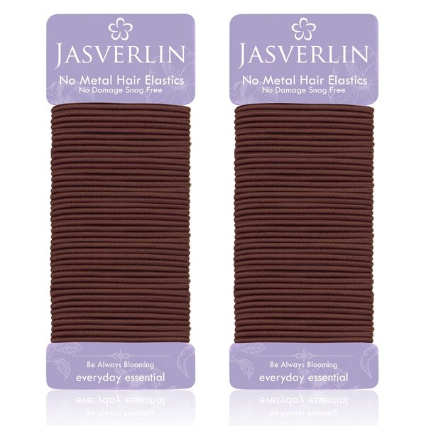 JASVERLIN Small Hair Ties for Thin Hair, Elastics Hair Ties No Damage No Pull Ponytail Holders Braided Hairtie Styling Hair Bands for Women Girls Fine to Medium Hair Accessories 2mm 80 Pieces (Auburn)