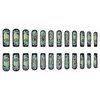 24 Pcs Halloween Spuare Press on Nails Long Coffin - SHANRUN Matte Green French Fake Nails Press ons Nail Art Tips Glue on Nails Full Cover Acrylic False Nails with Ghost Tombstone Comics Design