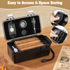 PLAYWITH Travel Cigar Humidor Box Case With Cigar Accessories Cigar Lighter &Spanish Cedar &Humidifier Cigar Cutter & Electronic Hygrometer Separate Accessory Storage Space Can Hold 13-15 Cigars
