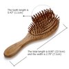 JewelryWe Oval Anti-Static Natural Bamboo Long Handle Hair Comb Air Cushion Health Hair Care Massage Brush