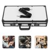 Professional Barber Carrying Case with Code Lock, Hairdresser Tool Box Organizer Traveling Case, Portable Travel Barber Suitcase for Hair Stylist Pet Groomer Beauty Salon Makeup Artist (white+black)