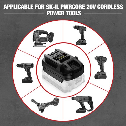 OGJUNX Adapter Compatible with Craftsman 20V Battery, Convert to for SKIL 20V Battery PWR CORE Cordless Power Tool Use (Adapter Only)