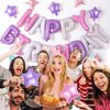 Birthday Banner, 3D Mylar Foil Happy Birthday Balloons, 26pcs Birthday Party Decorations with 8pcs Star Balloons for Kids Girls Women Adults Ecofriendly Party Supplies, Pantone