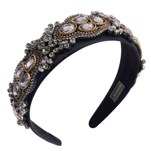 QIANXUAN Rhinestones Headbands For Women's Hair Accessories Headbands Embellished Headbands For Women's Hair Fashion Crystal Beaded Headbands For Women Bling Chains Diamond Hairband