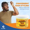ILIOS Genuine African Formulas Hair Gel Comb Bundle - 4oz Gel, Regular Hold - Styling, Texturing, Grooming Product - For Short, Long, Straight, Curly, Wavy Locks - Compact, Travel-Ready
