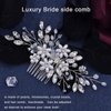 LOVFOIVER Rhinestone Wedding Hair Comb Pearls and Crystal Bridal Hair Piece Wedding Flower Hair Accessories for Women and Girls