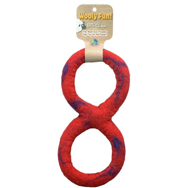 One Pet Planet Wool Dog Toy, 8-Inch, Red