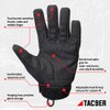 TAC9ER Kevlar Lined Gloves - Full Hand Protection Black Gloves, Cut and Temperature Resistant, Motorcycle Gloves, Touchscreen Friendly, Paintball and Airsoft Gloves for Men and Women