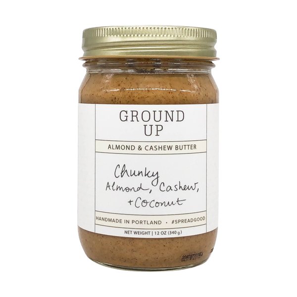 GROUND UP PDX Nut Butter Almond Cashew Coconut Chunky, 12 OZ