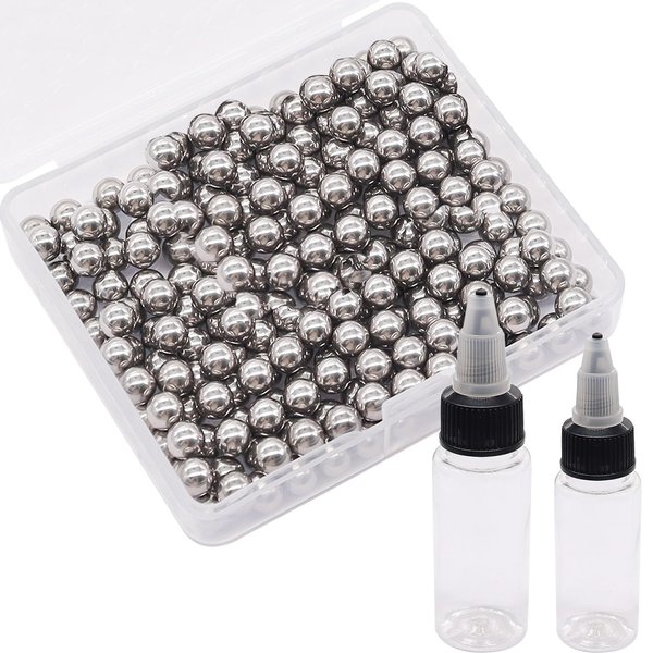 weideer 220pcs Paint Mixing Balls Metal Mixing Agitator Balls Mixing Balls 5.5mm/ 0.22" Stainless Steel Precision Bearing Balls K-084-220