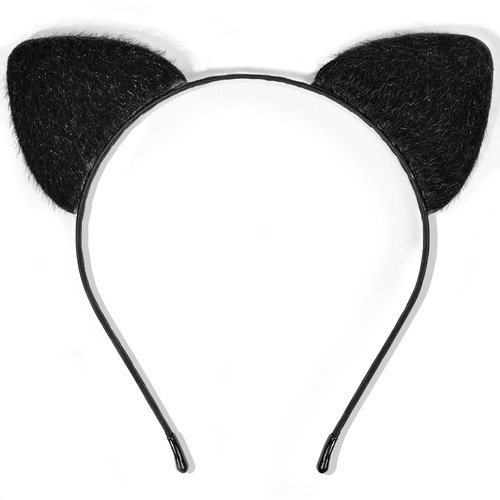 Cat Ears Headband, Black Cat Ears Cat Costumes for Adult Women Girls Fancy Cosplay Dress up, Black Cat Halloween Costume Accessories for Women and Girls