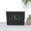ZYQFN Black Gold Witchy Cosmetic Makeup Bags, Witchy Goth Tarot Halloween Gifts for Women, Witchy Purse Witchy Stuff Witchy Decor Aesthetic, Halloween Zipper Pouch Bag. (094)