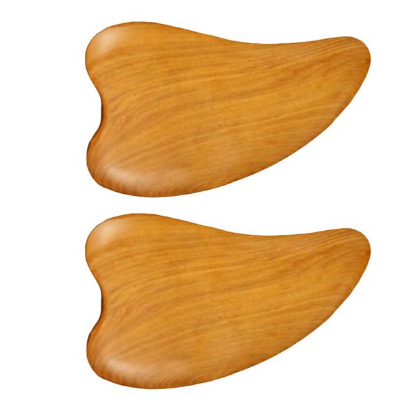 EXCEART 2pcs Wooden Scraping Massage Tool Heart- shaped Wood Face Scraping Board Facial Body Care Scraping Plate Therapy Tool, Anti, Manual Muscle Wood Therapy
