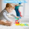 Baby Teething Toys Infant Sensory Chew Toys, Huts Rattle Toy 9 Pcs Spinning Stacking Teether Toys, Infant Teething Toys 0 3 6 9 12 Months Gifts for Babies Birthday Present and Boys&Girls Holiday Gifts
