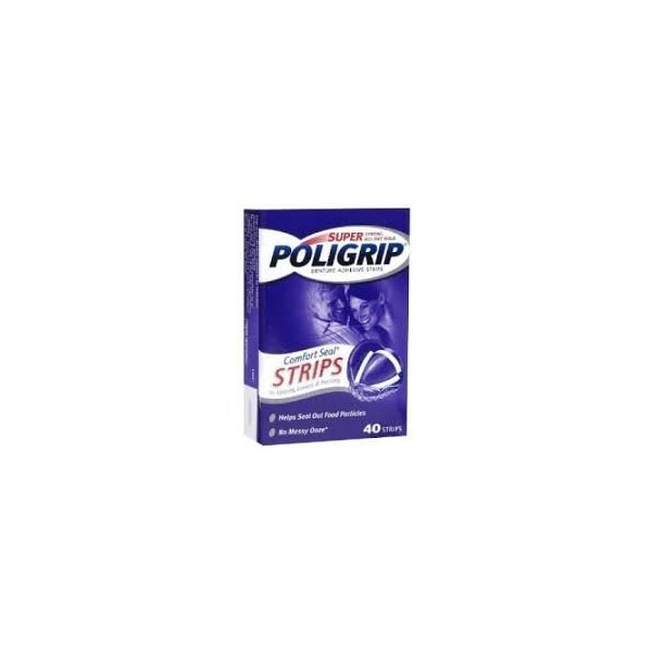 Super Poligrip Comfort Seal Strips Denture Adhesive - 40 Strips (pack of 6)