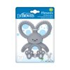 Dr. Brown's Flexees Gray Bunny, Soft 100% Silicone Baby Teether, BPA Free, 3m+
