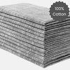 Cotton Clinic 12 Pack Farmhouse Style Slub Textured 18x18 Cloth Dinner Napkins, 100% Cotton for Everyday Use and Events - Soft and Durable Cocktail Napkins, Wedding Dinner Napkins, Grey