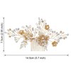AW BRIDAL Bridal Hair Comb Pearl Flower Wedding Hair Pieces for Bride Hair Accessories Wedding Hair Comb Clips (Gold)