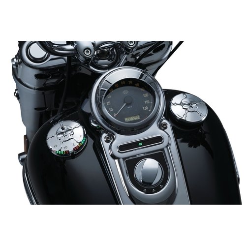 Kuryakyn 7358 Zombie Skull Vented Fuel Tank/Gas Cap with Right-Hand Threads for 1982-2019 Harley-Davidson Motorcycles with Screw Tanks, Chrome
