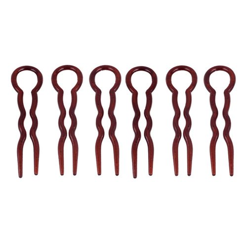 6 Pieces Plastic Hair Pins U Shaped Hair Pins Fast Spiral Hair Braid Twist Styling Clips Hairdressing Accessories For Women Girl Lady, Brown