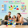 LIMYIOM 64Pcs Tetra Tower Game, Stack Attack Family Board for 2 Players Family Games, Building Blocks Stacking Balance Games Toys for Kids, Adults, Friends, Classroom, Family and Travel Party