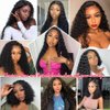 Leximi 13x6 Deep Wave Lace Front Wigs Human Hair 220 Density Deep Curly Lace Front Wigs Human Hair Glueless Transparent Lace Frontal Wig for Women Pre Plucked with Baby Hair Natural Black (28 Inch)