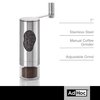 AdHoc Mrs. Bean Stainless Steel Coffee Grinder - 7" Manual Coffee Burr Grinder with Adjustable Coarseness Settings - Stainless Steel Coffee Bean Grinder - Easy-to-Clean Kitchen Tool