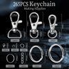 LEOBRO 265PCS Keychains Clips with Key Rings, Keychain, Metal Lobster Claw Clasps and Key Chain Rings, Key Chains Key Rings Bulk, Keychain Rings, Keychain Kit Lanyard Clip for Keys Crafts